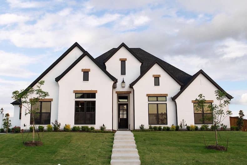 Black Outline and White Farmhouse