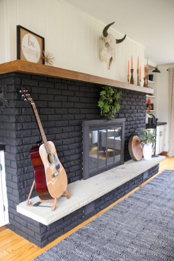 Black Painted Fireplace with Some Contrast
