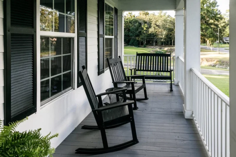 Black Windows and Furniture