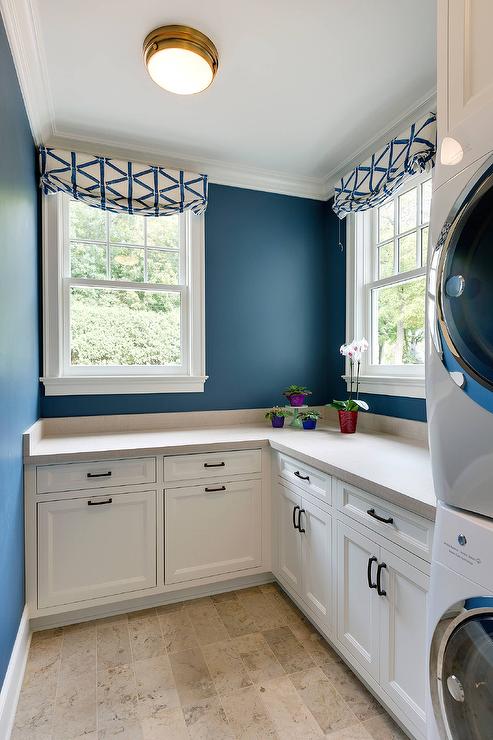 Blue Walls in The Laundry Room
