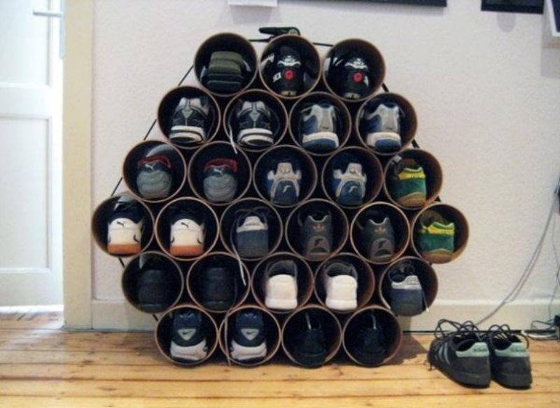 DIY PVC Pipe Shoe Rack