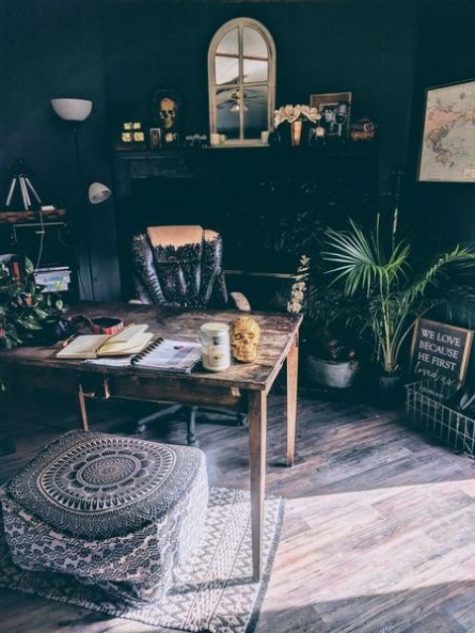 Dark Boho Office