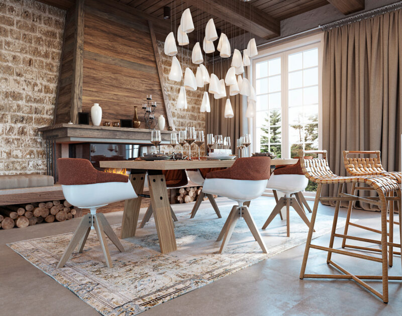 Decorate the Dining Area with Rustic Pieces