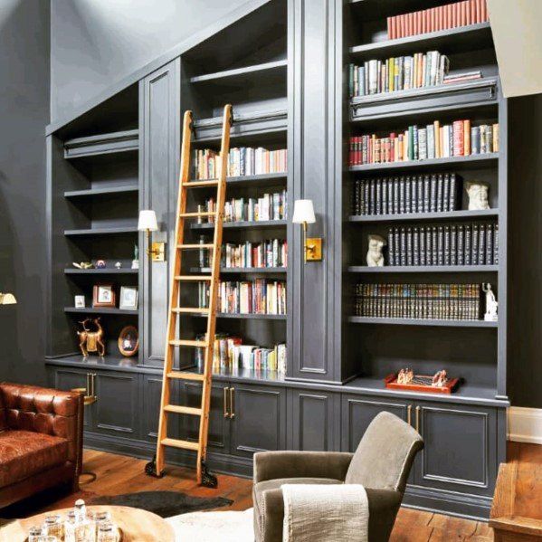 Floor-to-Ceiling of Built-In Bookshelves