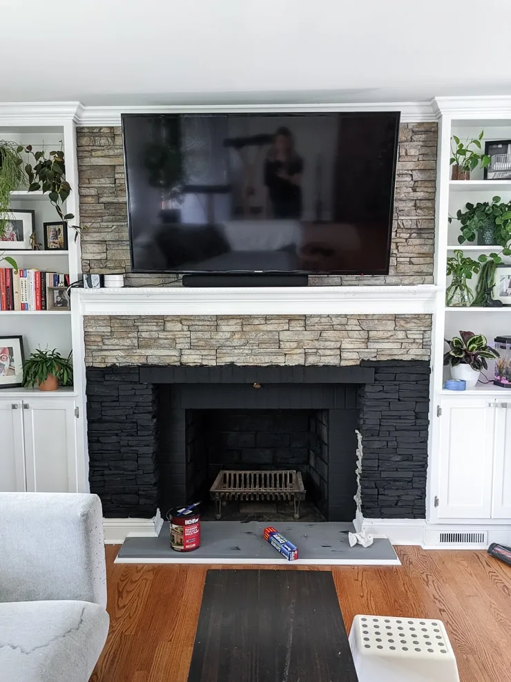How to Paint the Surrounding of The Stone Fireplace.jpg