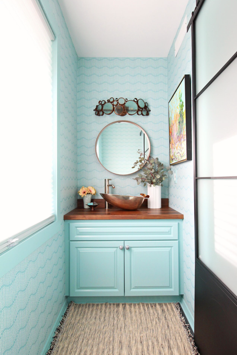 Light Blue Walls in The Bathroom