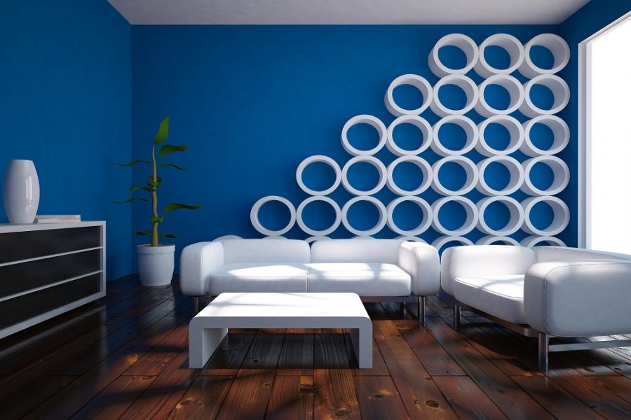 Modern Blue Wall