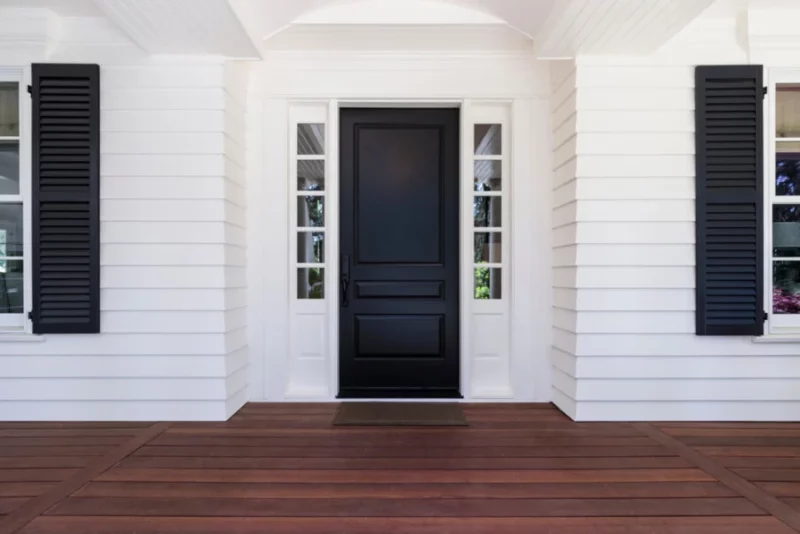 Modern Front Doors White House with Black Trim