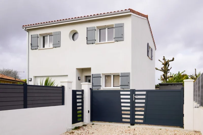 Modern White House with Black Trim