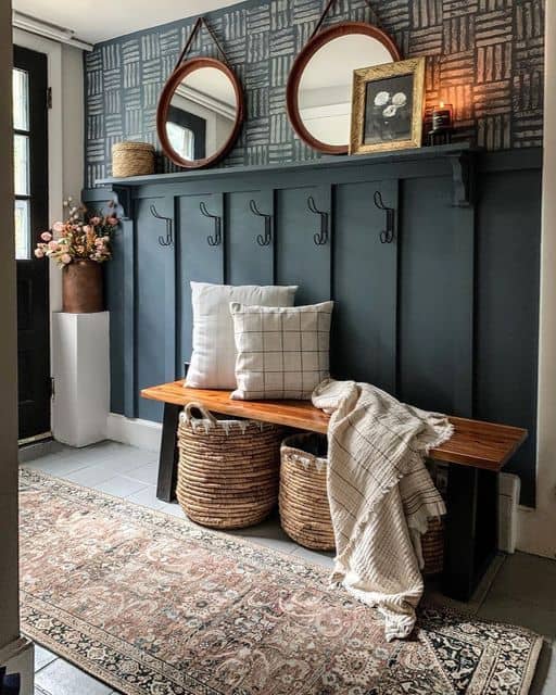 Mudroom with Black Board and Batten