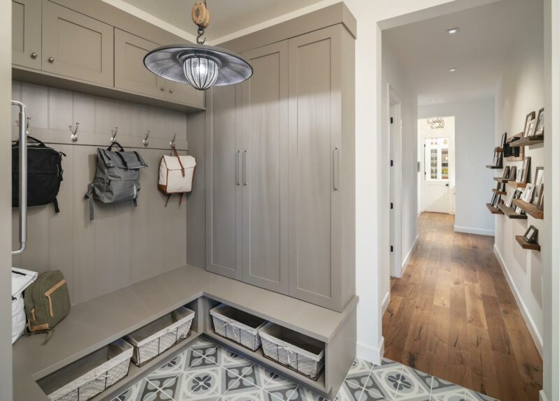 Mudroom with Pendant Lights