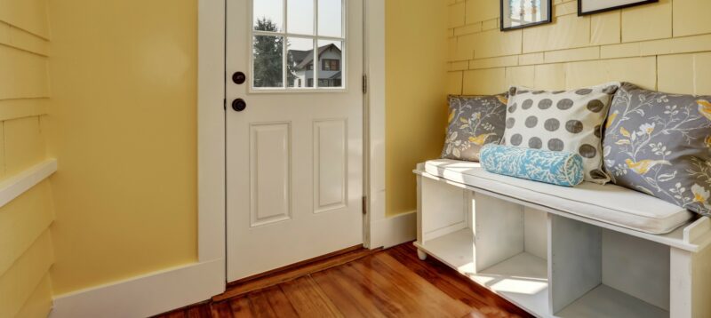 Small Mudroom Bench with Storage and Hooks