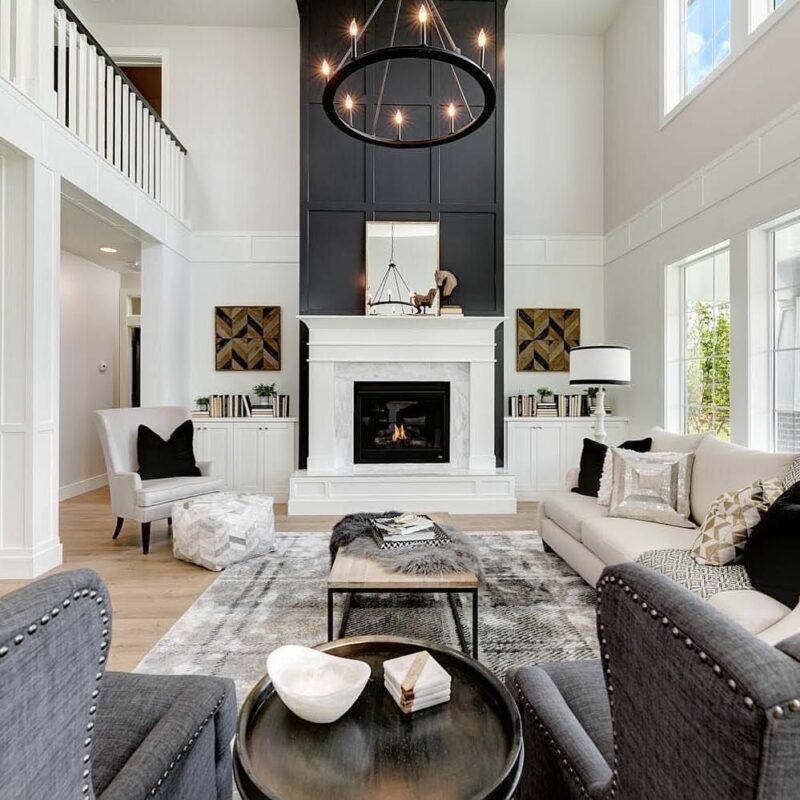 Tall Fireplaces with Matching High Ceilings