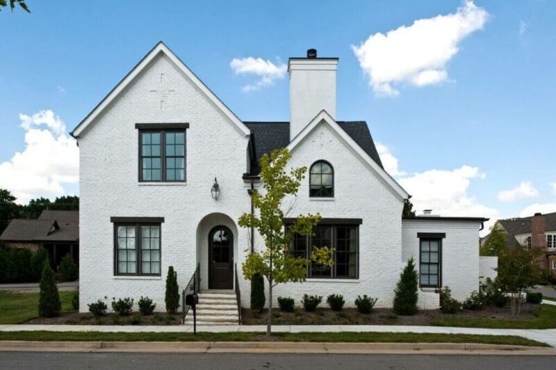 Traditional White Brick House