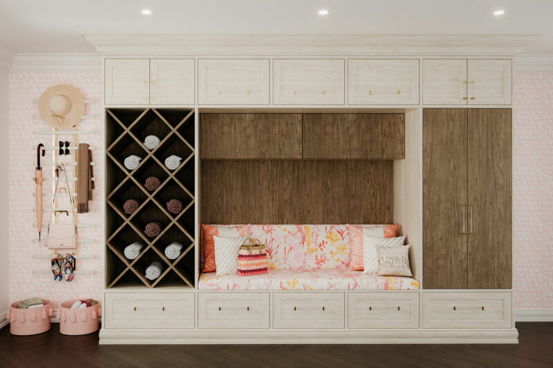 Two-Toned Mud Room Bench with Storage