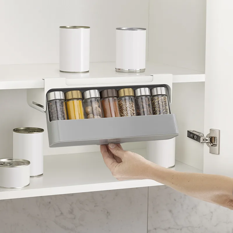 Under-Shelf Pull out Spice Rack for Cabinet