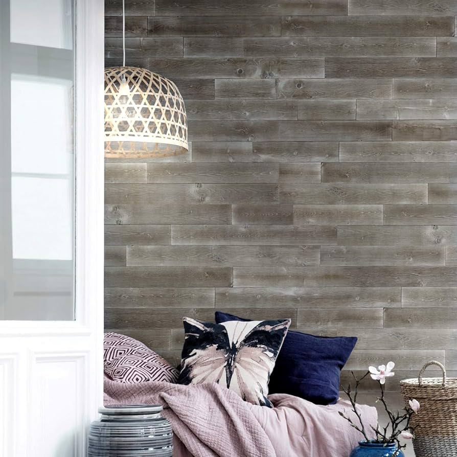 Upgrade Bedroom with Rustic Pabble styled Wood Wall Panel