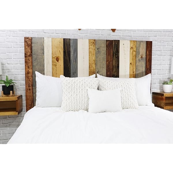 Wooden Panels as a Headboard of Bed