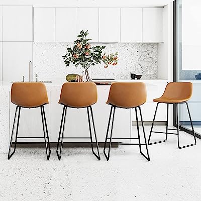 lexander Indoor:Outdoor Industrial Faux Leather Bar Stools