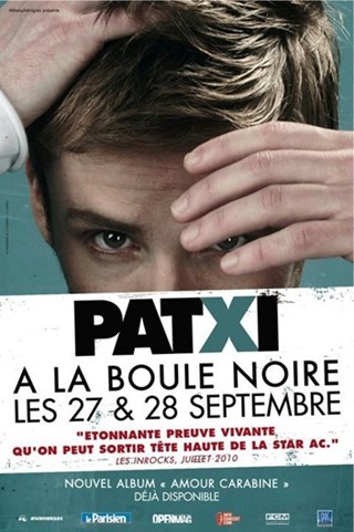 L'affiche des deux concerts de Patxi à la Boule Noire, à Paris, les 27 et 28 septembre 2010.